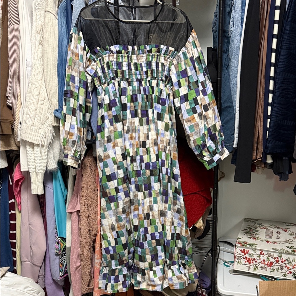 Multicolor Patterned Dress - Picture 2 of 3